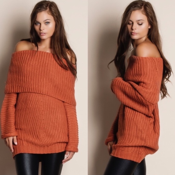 #22 Cozy off shoulder cable Knit Sweater Top - Picture 3 of 6